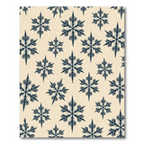 Navy Snowflake Pattern Beige Area Rug