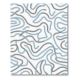 Blue and Teal Teal Blue Wavy Abstract Area Rug
