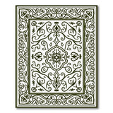 Ornate Traditional Persian Area Rug Black White