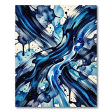 Fluid Blue Abstract Flow Area Rug