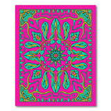 Vibrant Pink Teal Paisley Medallion Rug