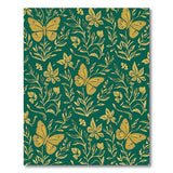 Golden Butterfly Floral Emerald Green Area Rug