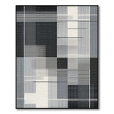 Geometric Modern Black and White Modern Geometric Grid Black White Area Rug