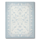 Vintage Blue Floral Ivory Area Rug