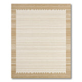 Beige Scalloped Border Textured Area Rug