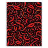 Fiery Red Swirling Vine Area Rug