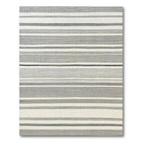 Textured Black White Striped Area Rug