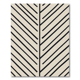 Bold Black Diagonal Stripe Beige Area Rug