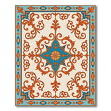 Ornate Teal and Orange Medallion Area Rug