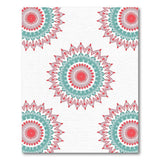 Multi-color and Patterns Vibrant Teal Red Mandala Area Rug