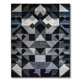 Blue and Teal Modern Geometric Grey Blue Area Rug