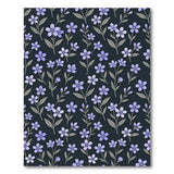 Elegant Purple Lilac Floral Black Area Rug
