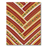 Red Gold Green Diagonal Chain Tribal Rug