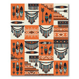 Orange Southwestern Feather Arrow Area Rug