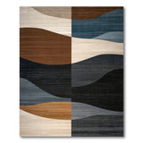 Abstract Wave Brown Area Rug