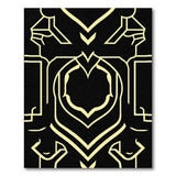 Ornate Gold on Black Persian Area Rug
