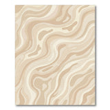 Beige Wavy Abstract Washable Area Rug