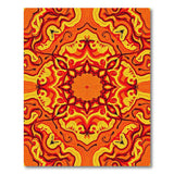 Fiery Orange Mandala Geometric Area Rug