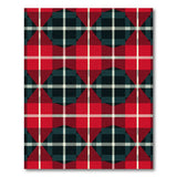Red Navy Plaid Geometric Area Rug