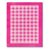 Rustic Farmhouse Pink Gingham Check Area Rug