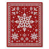 Red Snowflake Ornate Area Rug