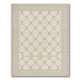 Beige and Neutral Beige Interlocking Oval Geometric Area Rug