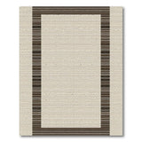 Beige Area Rug with Brown Striped Border