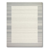 Modern Grey Stripe Area Rug with Crisp White Center