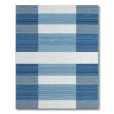 Blue and White Striped Geometric Area Rug
