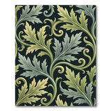 Art Nouveau Green Acanthus Leaf Area Rug