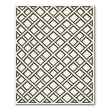Modern Black Lattice Trellis Area Rug