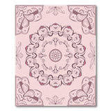 Pink Mandala Floral Heart Rug