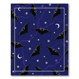 Purple Bats Moon Stars Night Sky Area Rug