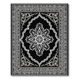 Traditional Persian Elegant Black White Persian Medallion Area Rug