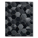 3D Black Hexagon Geometric Area Rug