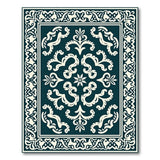 Navy Blue Traditional Persian Area Rug with Ornate Ivory Motifs