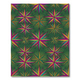 Vibrant Multi-Color Starburst Green Area Rug