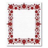 Ornate Crimson Floral Persian Area Rug