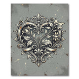 Distressed Vintage Ornate Heart Rug