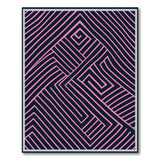 Bold Geometric Black Pink Area Rug