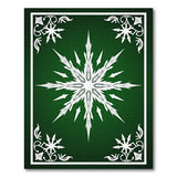 Elegant Green Snowflake Geometric Area Rug