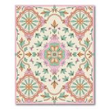 Multi-color and Patterns Blush Pink Floral Mandala Area Rug