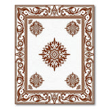 Brown and Tan Ornate Brown Border Traditional Persian Rug