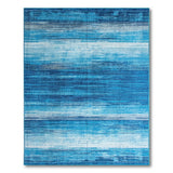Blue and Teal Blue Teal Horizontal Striped Area Rug