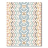 Blue Teal Leaf Motif Area Rug