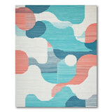 Modern Teal Coral Abstract Geometric Area Rug