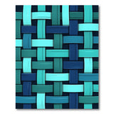 Teal Blue Woven Geometric Area Rug