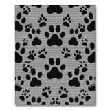 Playful Black Paw Print Grey Area Rug