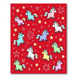 Magical Unicorn Stars Red Area Rug