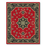 Red Traditional Persian Area Rug with Mandala Motif
